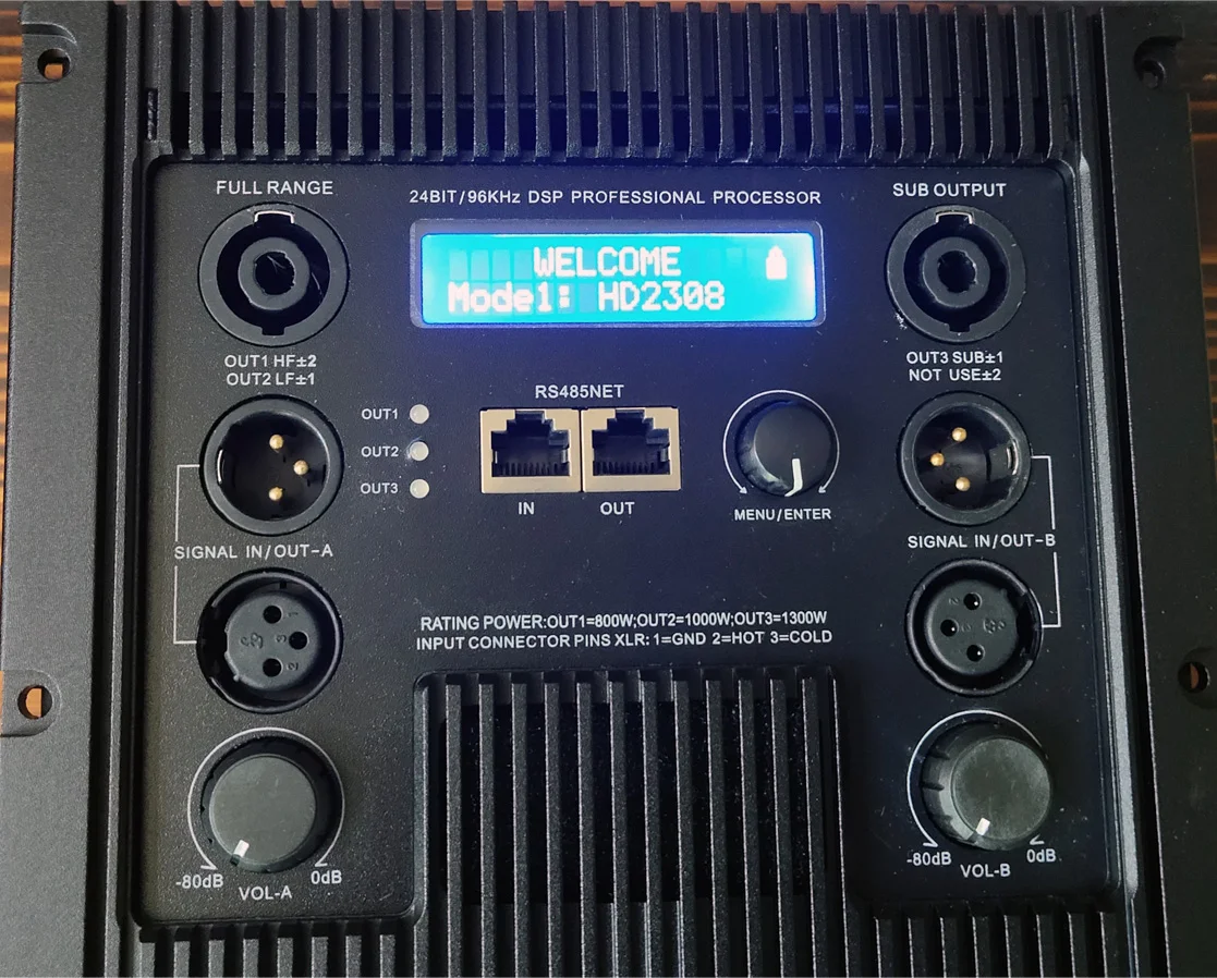 active line speaker system amplifier module 3 way 6000W for subwoofer and top array speaker kit with DSP and screen control