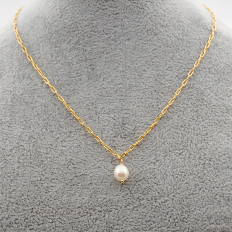Fashion 2023 Necklace Simple Stainless Steel Pearl Necklace Unfading Pendants for Necklace