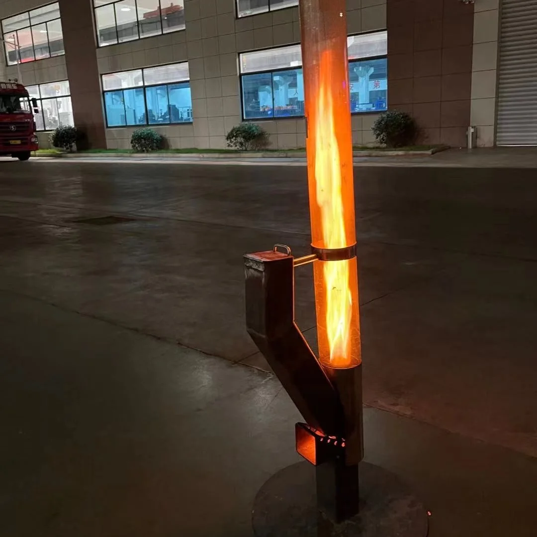 Pellet Tube Stove Rocket Dragon Torch Fire Column Outdoor Garden Fire Pit