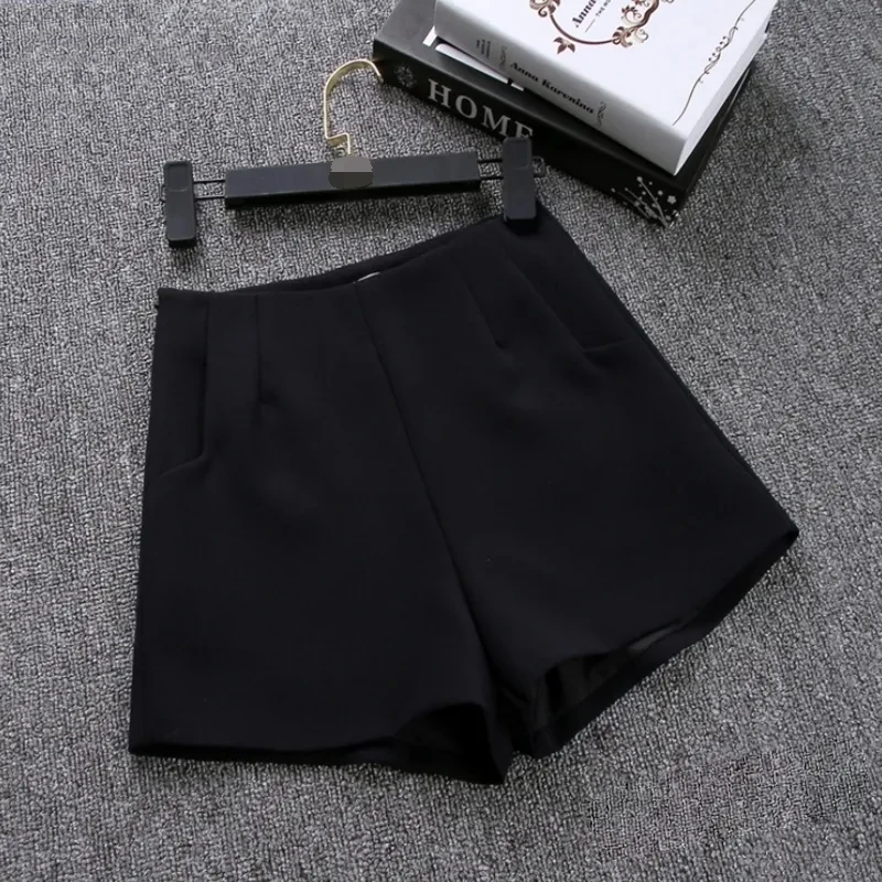 Wholesale New Fashion Women Hot Suit Shorts Pants Solid Color Lady Slim A-line All-match Summer Black Casual Suit Shorts