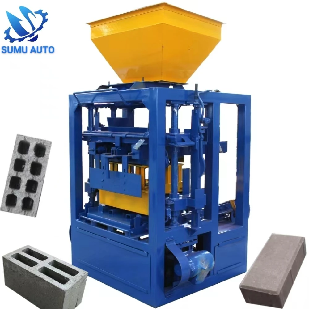 Qtj4 24 Multi Purpose 6 Inches Wood Pallet Cement Hollow Block Making Machine