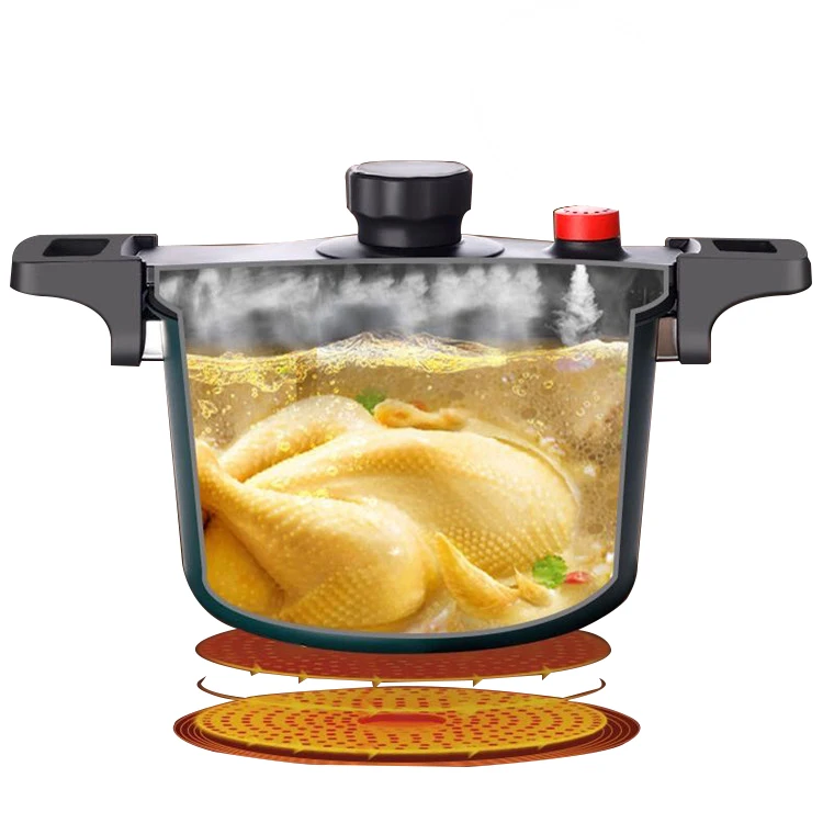 
Best Quality Multifunction Non Stick Induction Gas Universal Aluminium Low Pressure Cooker 