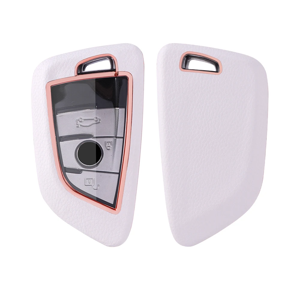 For BMW leather Key Fob Cover 2/3 button key shell fit for  X1 X3 X5 X6 /1/new 2  travel/ 5/7 Series car key case