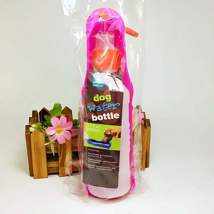 250ML 500ML Outdoor Portable Pet Dog Water Bottles Foldable Tank Drinking Design Travelling Bowl Feeding Dispenser