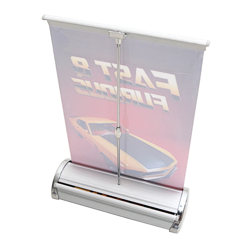 Table promotion mini roll up banner stand