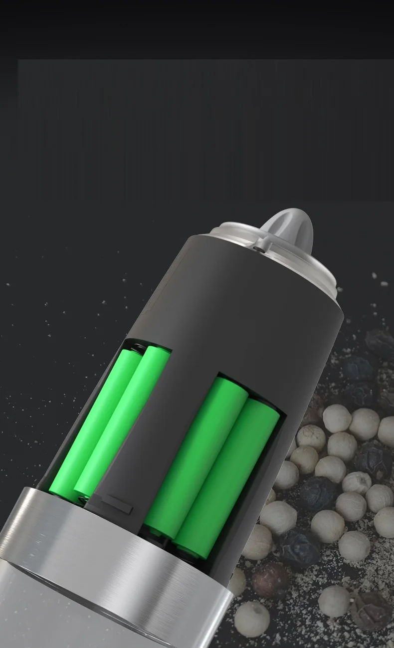 Hot Selling Alkaline Battery Operated Metal Electric Pepper Mill and Salt Grinder Custom Logo for Restaurant Home Kitchen Use