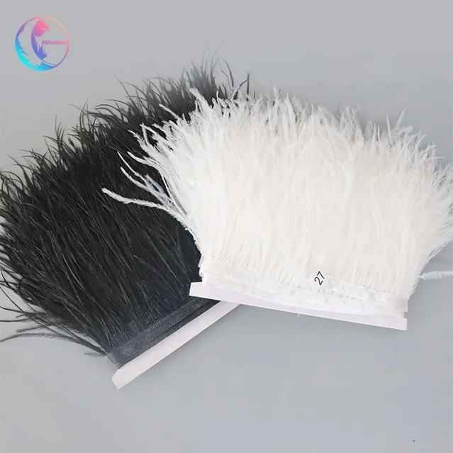 10-13 см черные белые страусиные перья отделка Лента для одежды аксессуары и свадебный сценический Декор