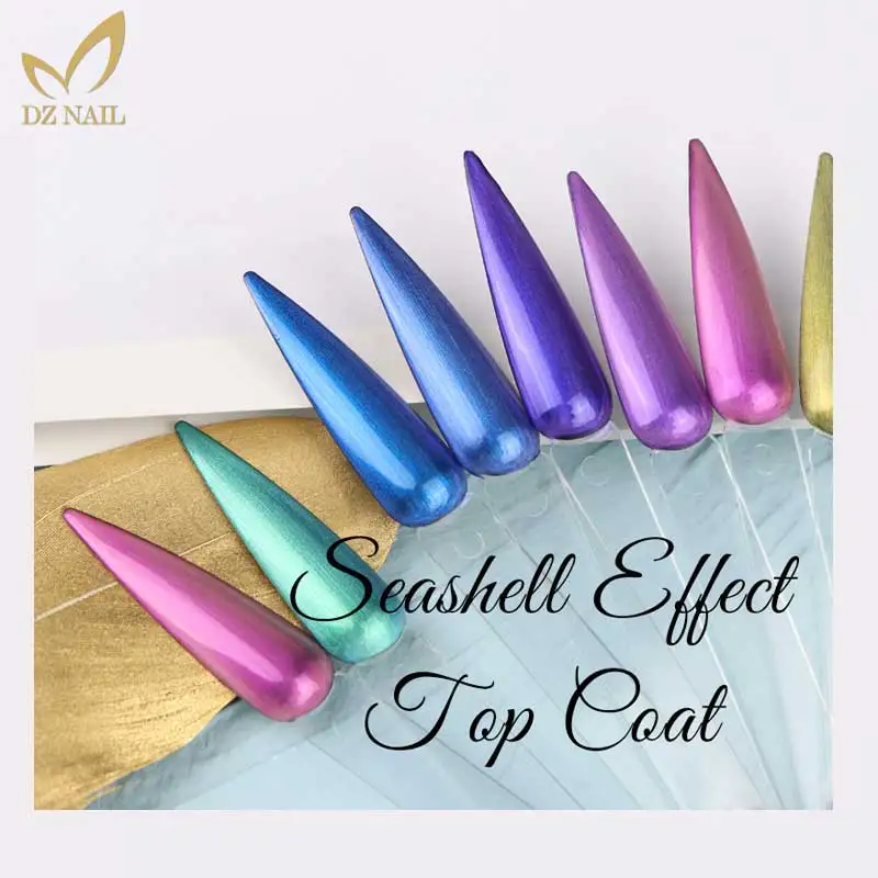 New Arrival 12 Colors Pearl Shell Texture Gel Thread Top Coat Nail Polish UV Gel For Nails
