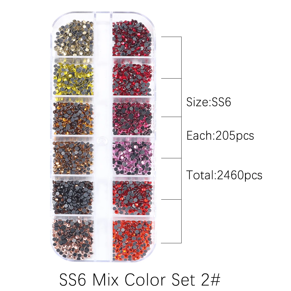 Hot Fix Rhinestone Kit Mix 6 Sizes Box Set 45 Colors Hotfix Glass Crystal  Iron on Rhinestone for Garment Clothing Shirt
