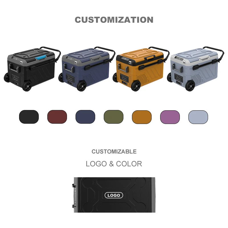 High quality 50L AC&DC Compressor Fridge camping mini freezer car fridge with battery, LG compressor, digital display