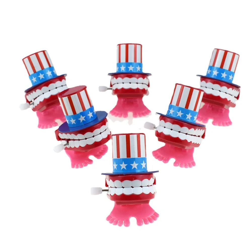 RTS dental toys for kids clockwork jumping toy plastic teeth model wind up teeth toys