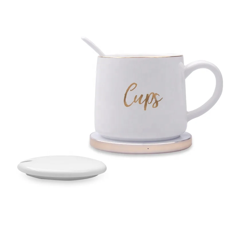 Zeamor High End Amazon Smart Wireless Charger Constant Temperature Controlled Auto Warmer Cup Coffee Mug For Home Office