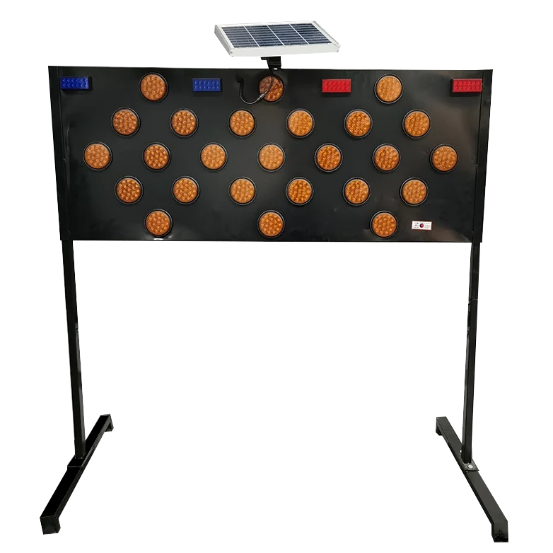 Solar Powered 25 lamps  led flashing arrow board for traffic construction control working area onsite maintain