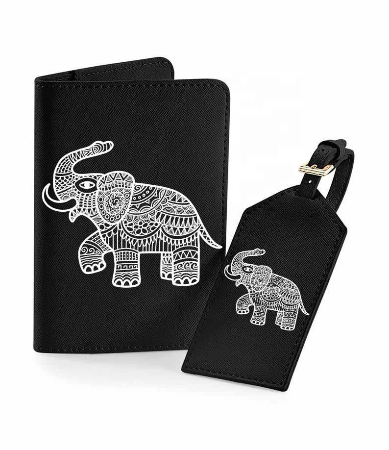 BSBH Pu Leather Passport Holder Luggage Tag Gift Box Packing With Custom Printing For Travel Wallet Bag Suitcase ID Name Tag