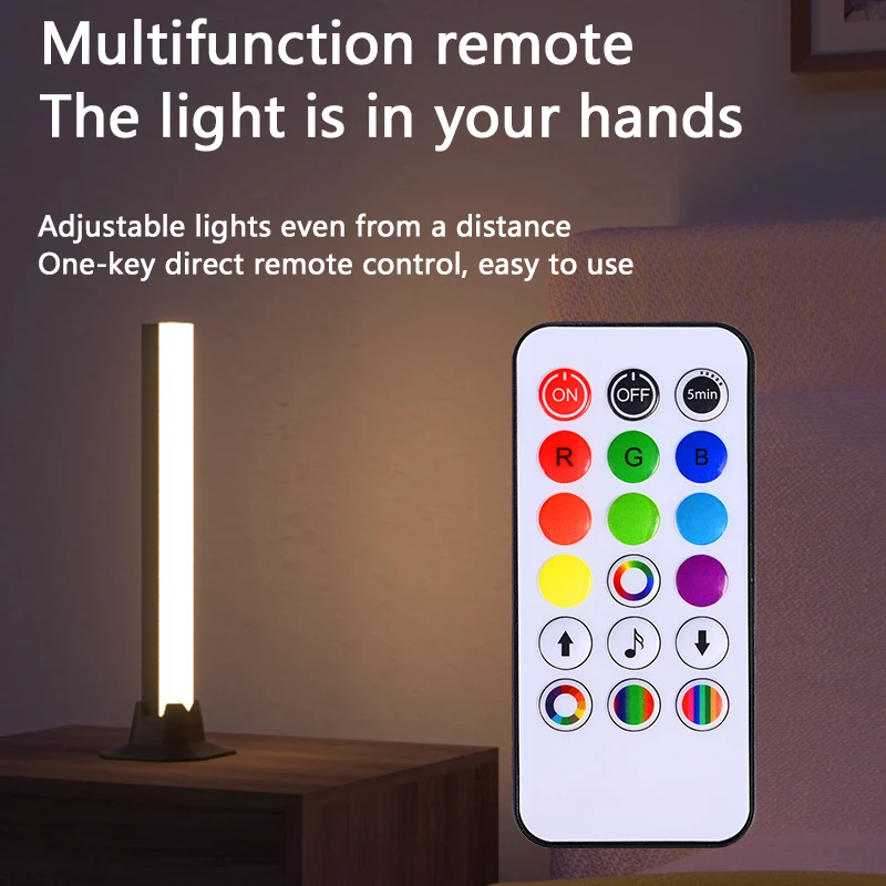 Indoor ambient backlight and music mode intelligent LED gaming light bar APP control RGB gaming ambient desk lamp