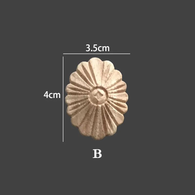 Wooden rosette wood ornaments applique onlays Decorative wood carved appliques circular onlays unfinished for furniture