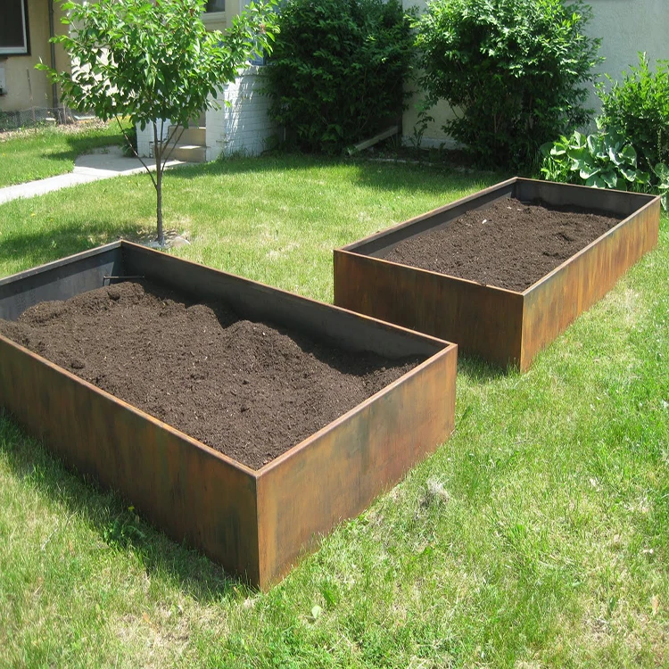planters box steel raised garden bed metal
