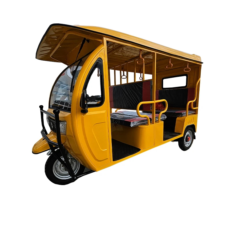 2000W Sightseeing Passenger Electric Tricycle with Lead-Acid Battery Open Body 3 Wheels for Adults Scenic Spot Use