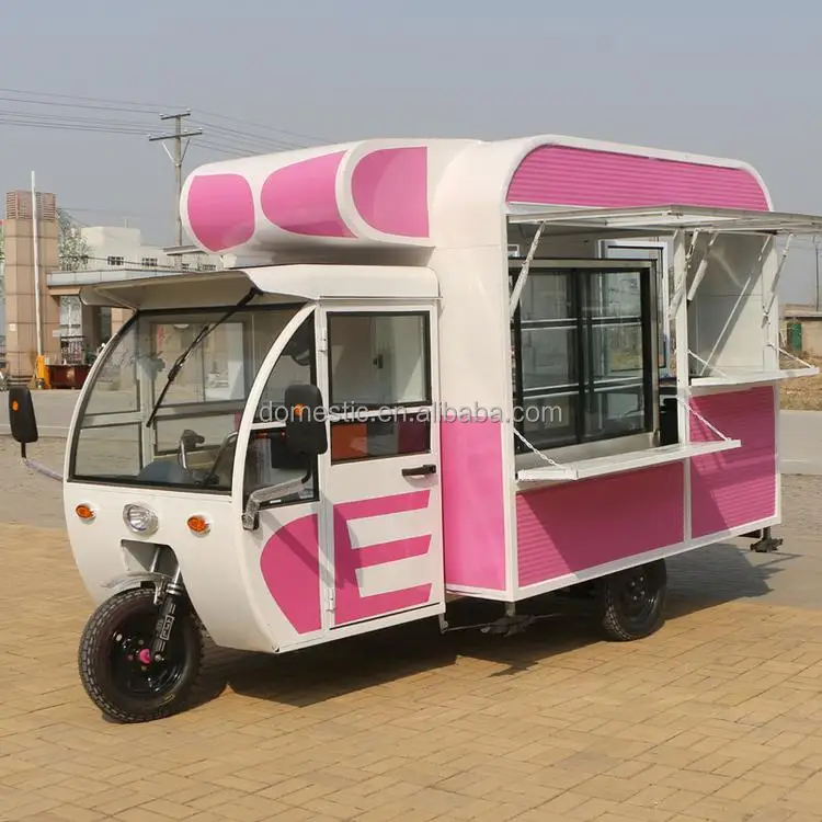 Hot Dog Stand Ice Cream Truck Mobile Truck Fully Equipped Tricycle Food Cart Three Wheel Food Cart Electric Food Tricycle