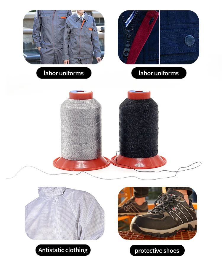 Stainless Steel Conductive Yarn Anti Static Custom Color Esd Staple Fiber Stainless Steel Conductive Yarn For Fabric Garment