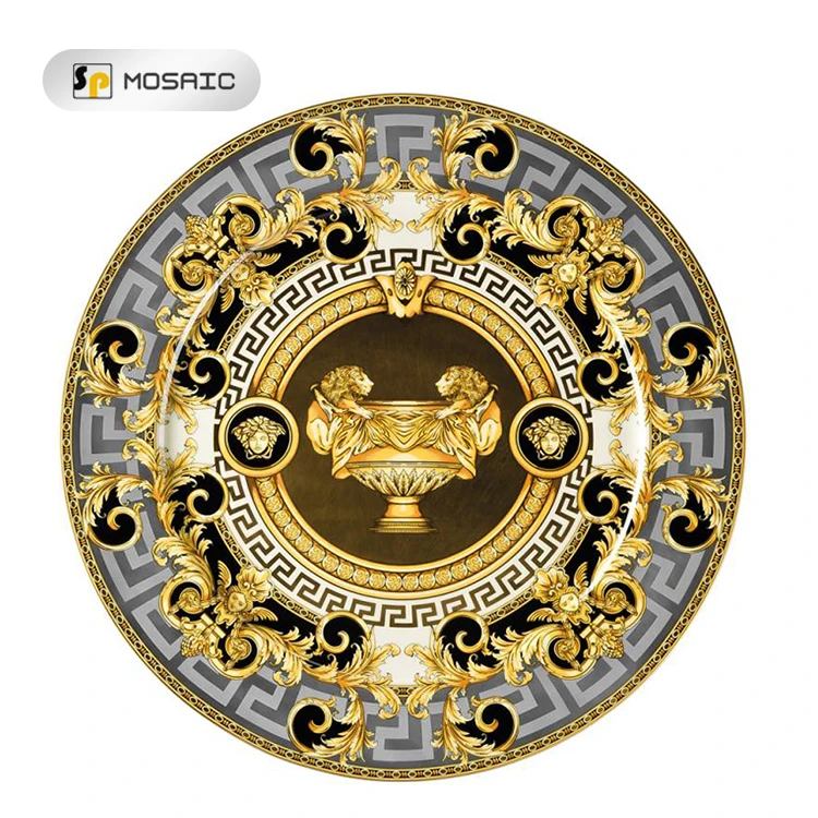 Художественные золотые узоры витражная мозаика вырезанная картина Настенная стена для отеля