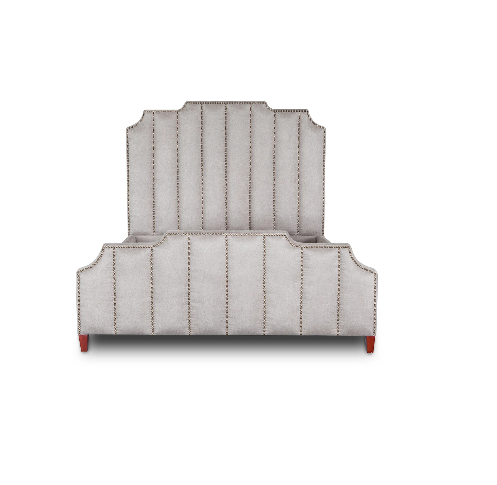 
Classical king size solid wood support fabric platform bed 