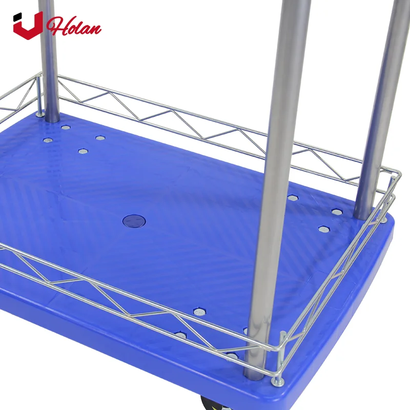 Uholan 150 кг 330lb 2 Уровня Тележку Dolly пластиковые планшетный тележки двойной слой перемещение склад пуш-ап ручная тележка