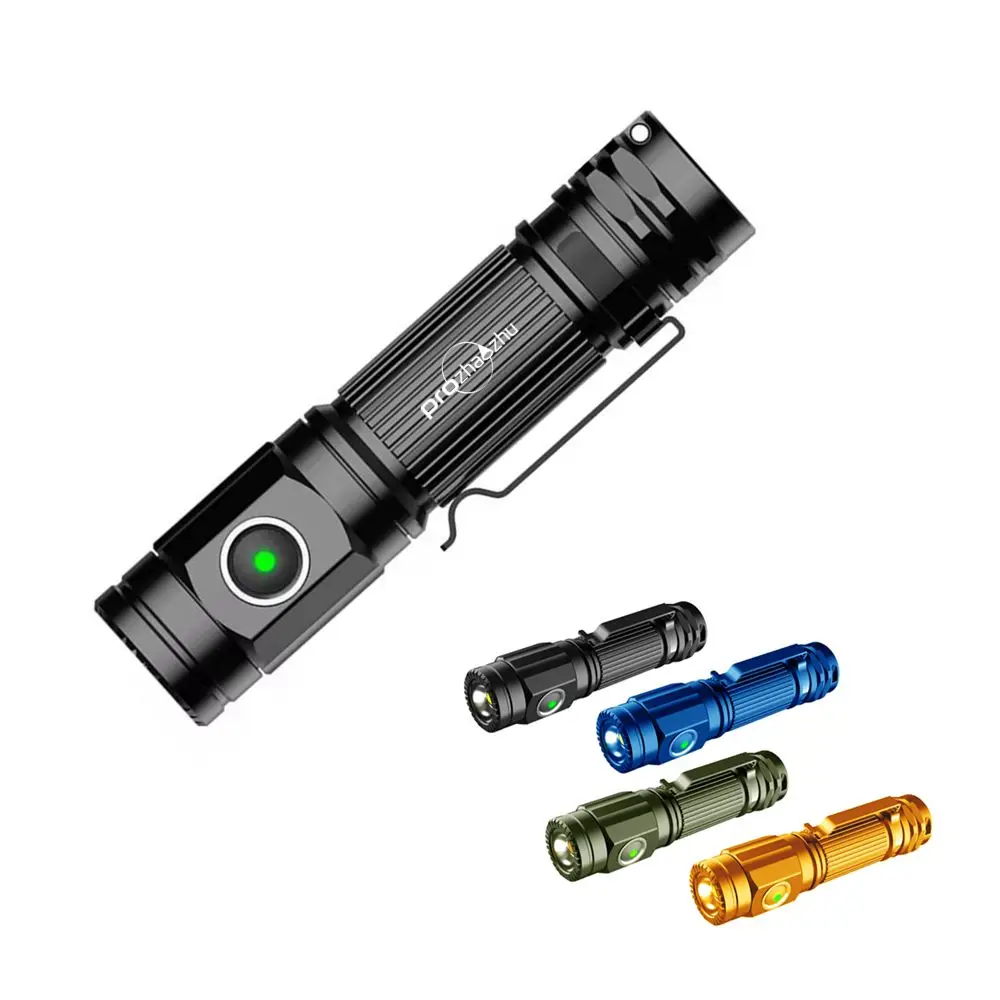 Aluminum LED Torches Pocket EDC Flashlight 5000 Lumen Type-C 18650 charging IPX6 Mini LED Flashlight