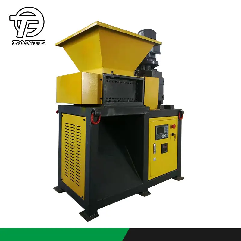 
Industrial Recycled Twin Shaft Waste Pet Bottles Plastic Strap Metal Mini Shredder Machine 