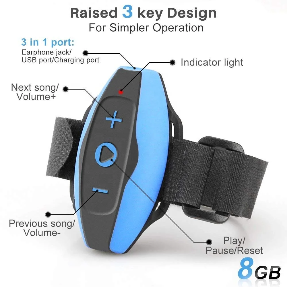 A-121 IPX8 Gift lossless Music Waterproof MP3 player for swimming water sports