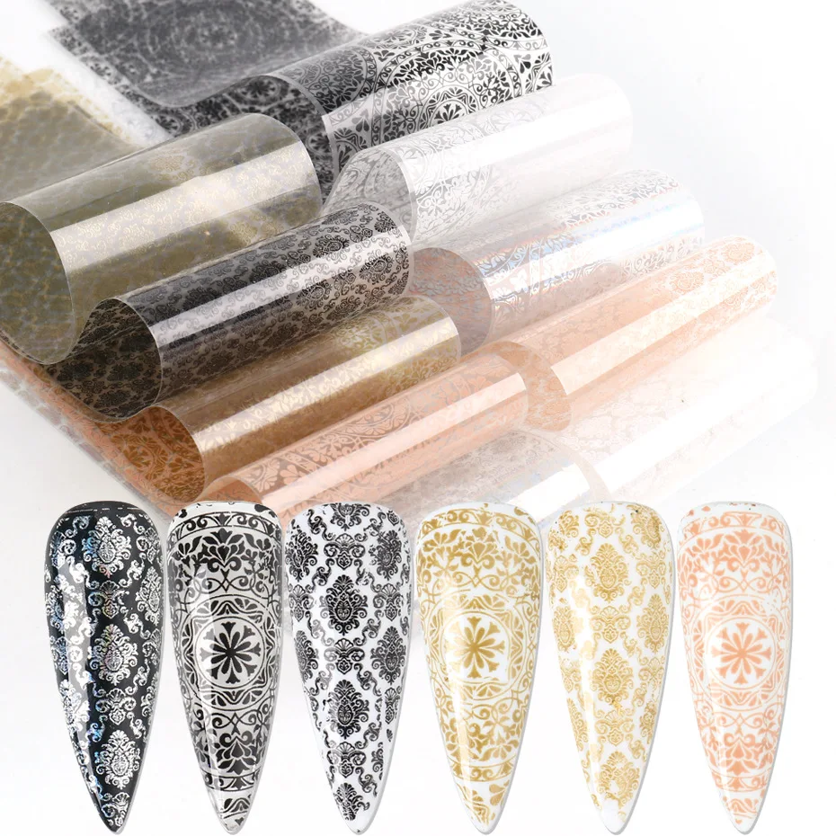 2021 New Nail Gel Transfer Foils Europe Classic Design Nail Designs Sticker Decals DIY Manicure Decorations Nail Saloon Supplies