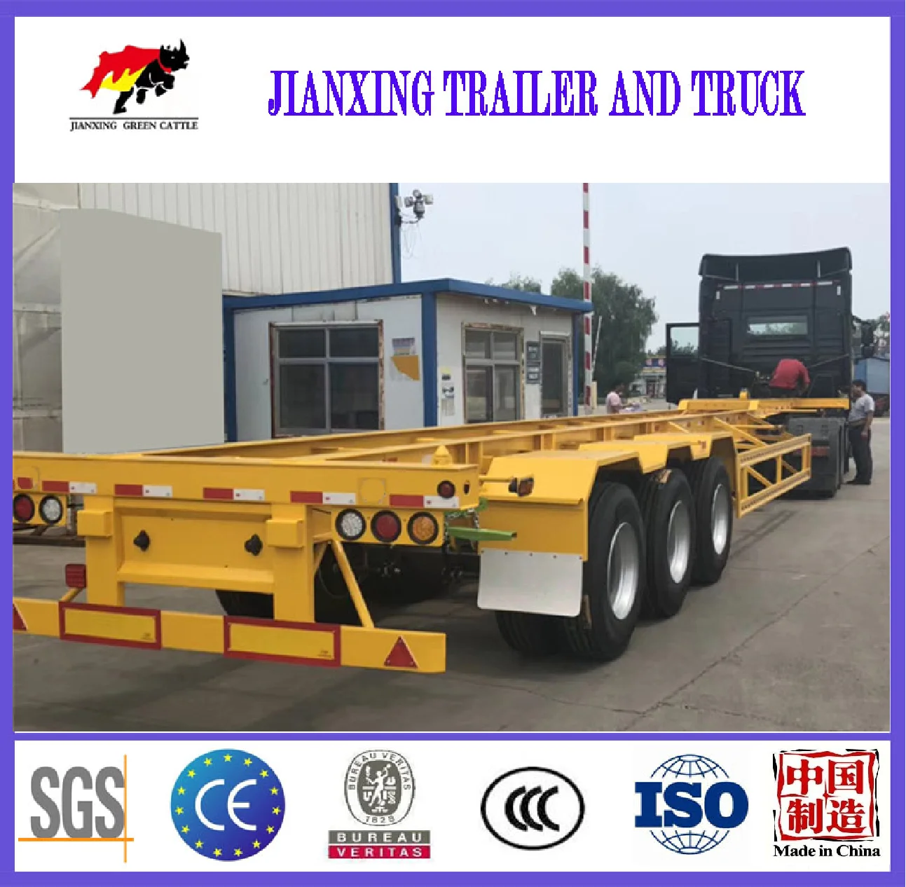 3 axles skeleton container semi trailer chassis trailer jost screw container twist lock container skeleton truck semi trailer