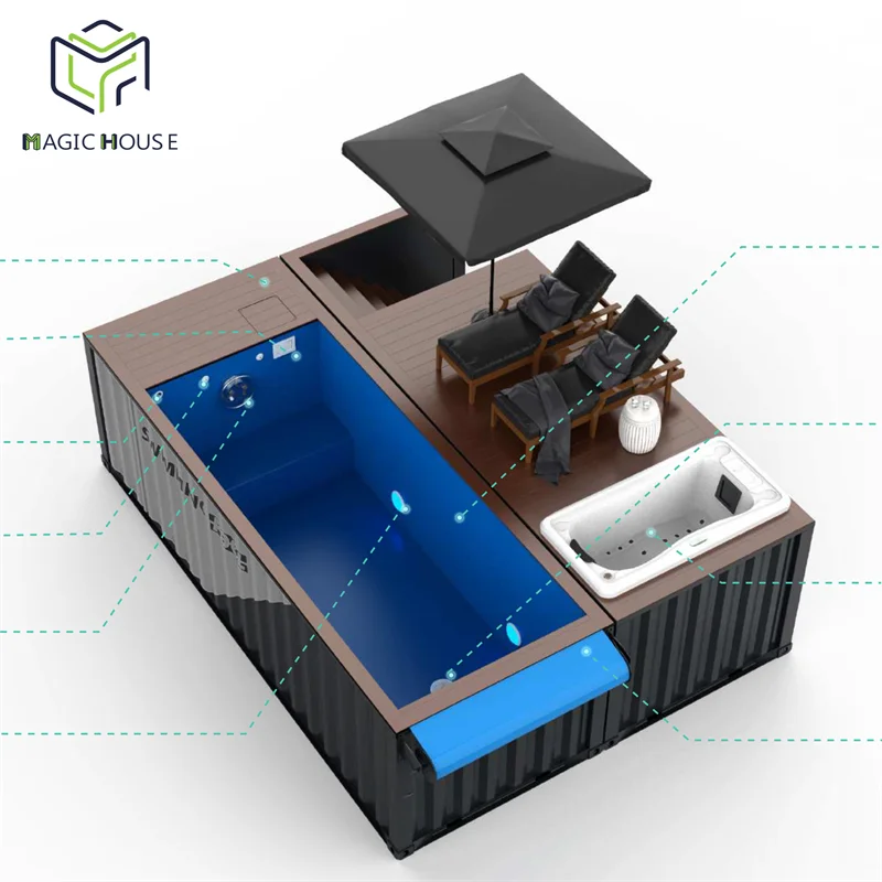 Elevate Outdoor Living with a 40ft Container Pool featuring Marine Grade Coating and Integrated Deck