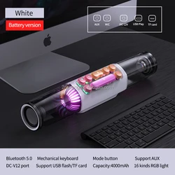 Transparent Sound Bar Strong Bass Wireless Gaming Speakers Portable 3D Home Theater Stereo RGB Computer Soundbar  For Pc