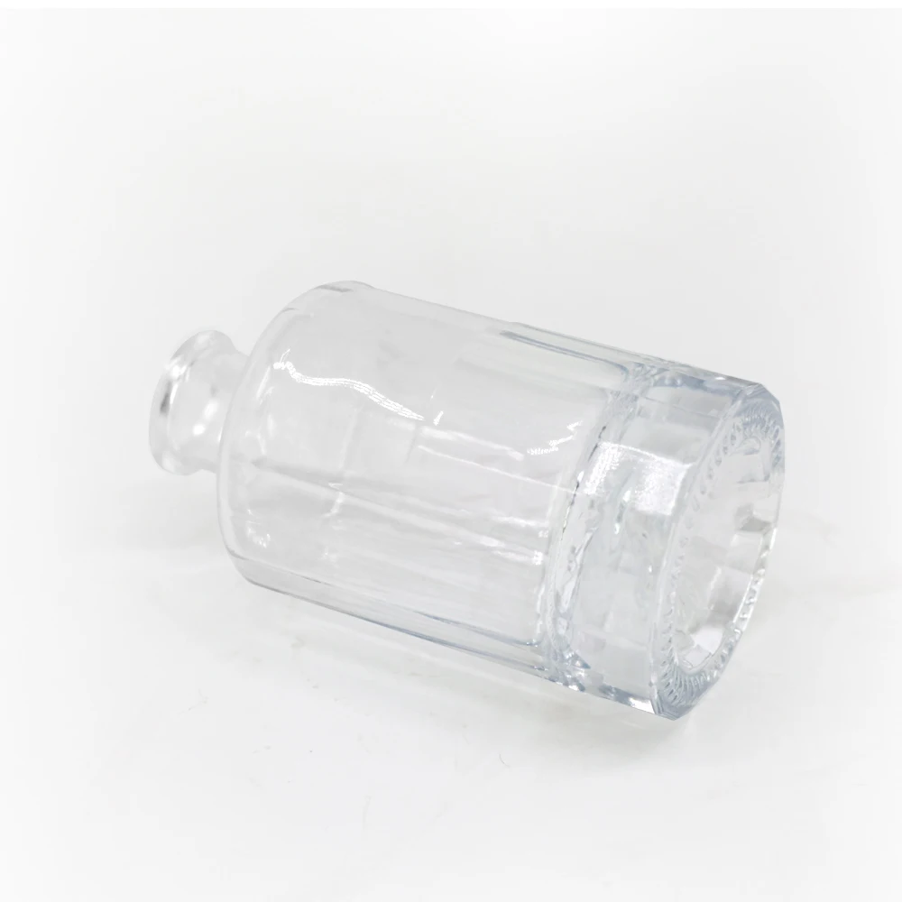 Satisfaction guarantee 250ml transparent thick bottom iceberg glass bottle vodka bottle liquor rum custom craft with cork