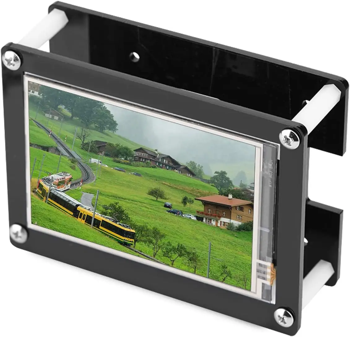7 inch Raspberry Pi LCD Screen Display IPS for Raspberry Pi + Black Acrylic Case with Multi Languages OSD Menu HDM In Monitor