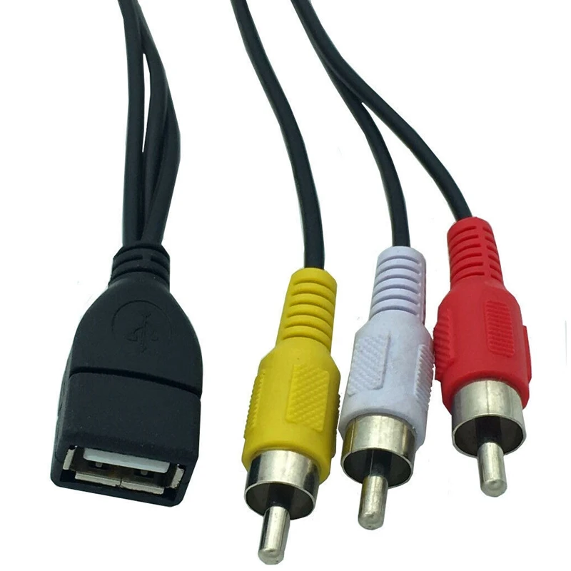 Новинка 1 5 м USB A мама к 3 RCA Phono AV кабель свинцовый ПК ТВ Aux аудио видео адаптер