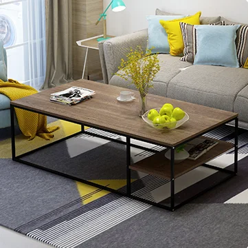 Smart Coffee Table Metal Frame Wood Top Tea Table Sofa Glass Table for Living Room Home Furniture