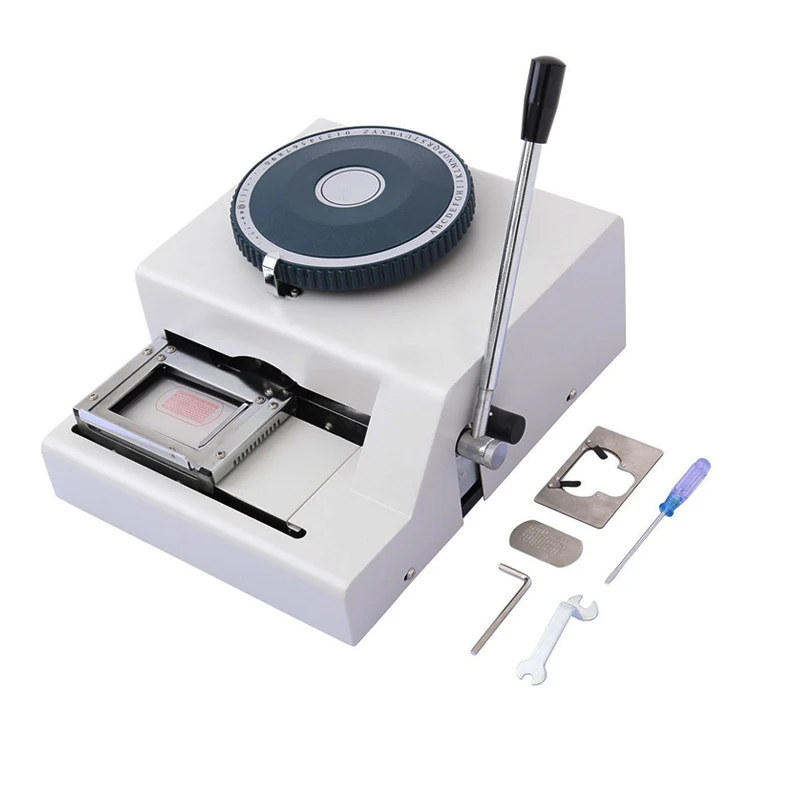 
52 Character Steel Metal ID Card Military Embossing Stamping Machine Manual Dog Tag Embosser 