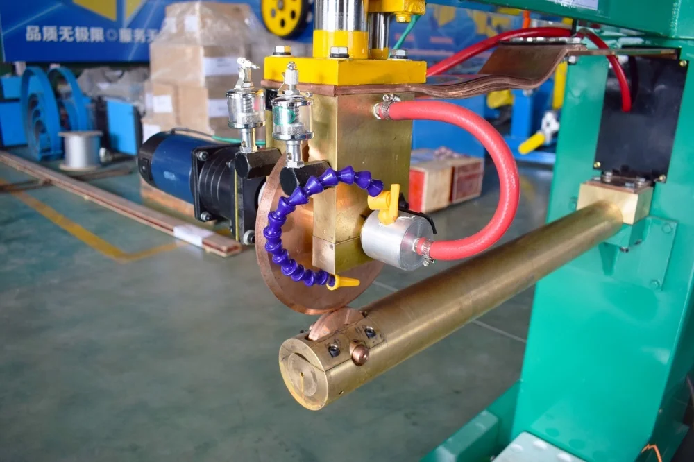 HVAC duct lock seam closer pneumatic welding forming machine for round pipe