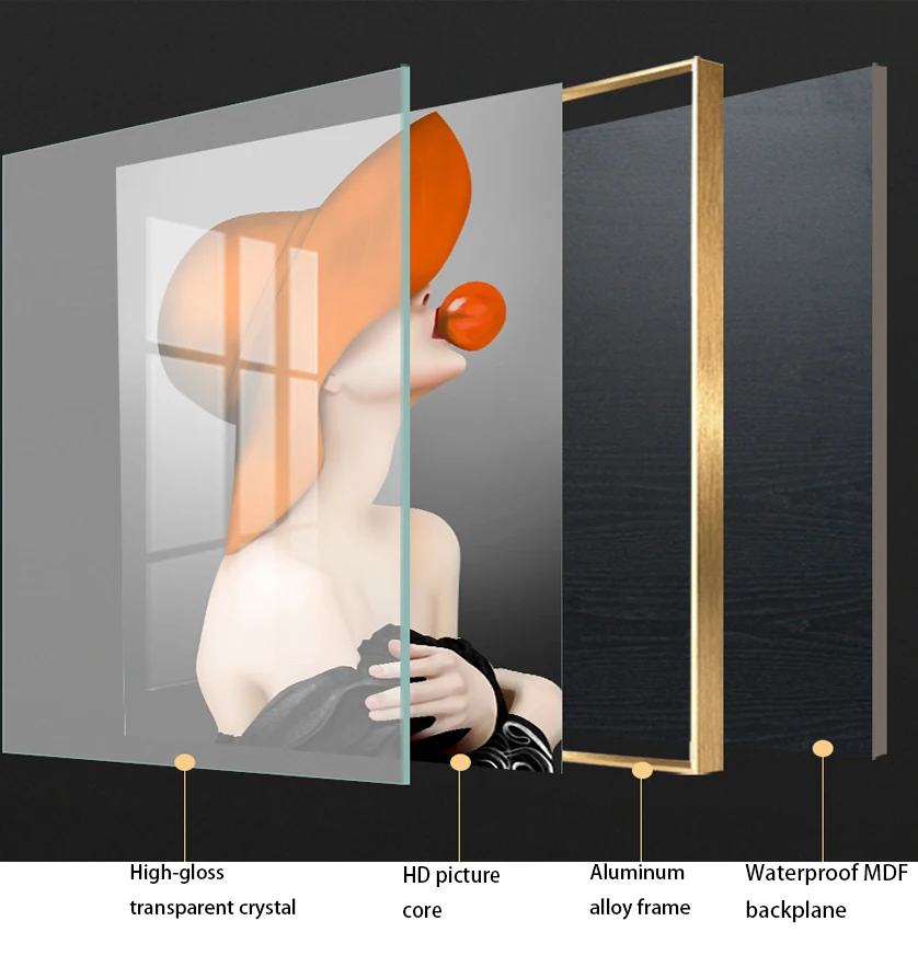 Orange living room decorative painting sofa background wall modern high-end hanging painting superimposed mural wall painting