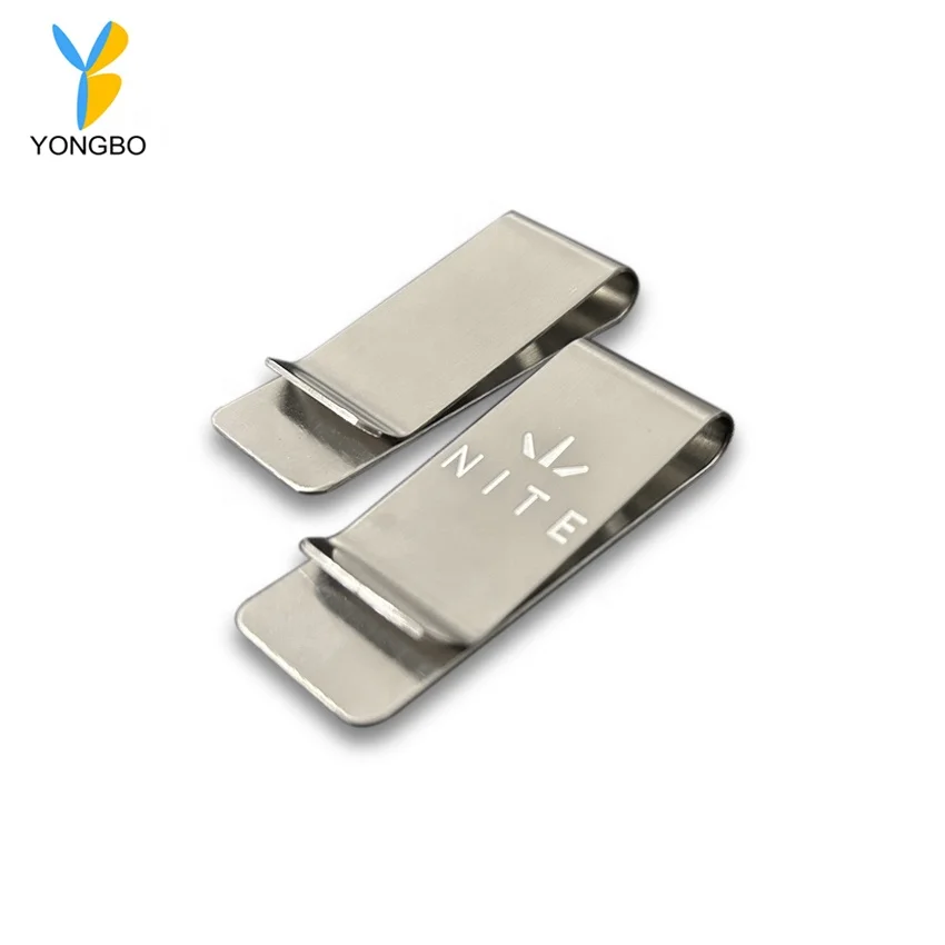 Promotional Etched Metal Money Clip Fashion Simple Silver Dollar Cash Clamp Holder Wallet for Men Women