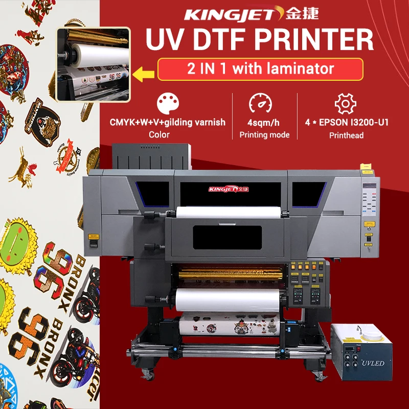 Kingjet all in one crystal PRO personal phone custom logo price desktop 3 in 1 impressora ab film roll to roll golden silver