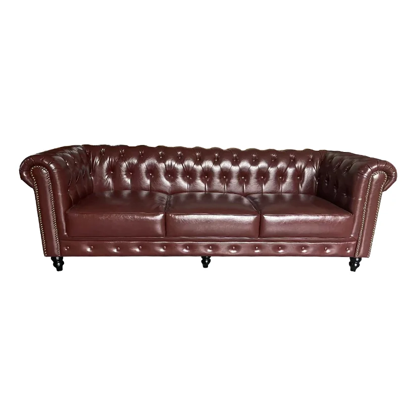 Luxury Design Wholesale Home Furniture Living Room Three Seats Leather Sofa