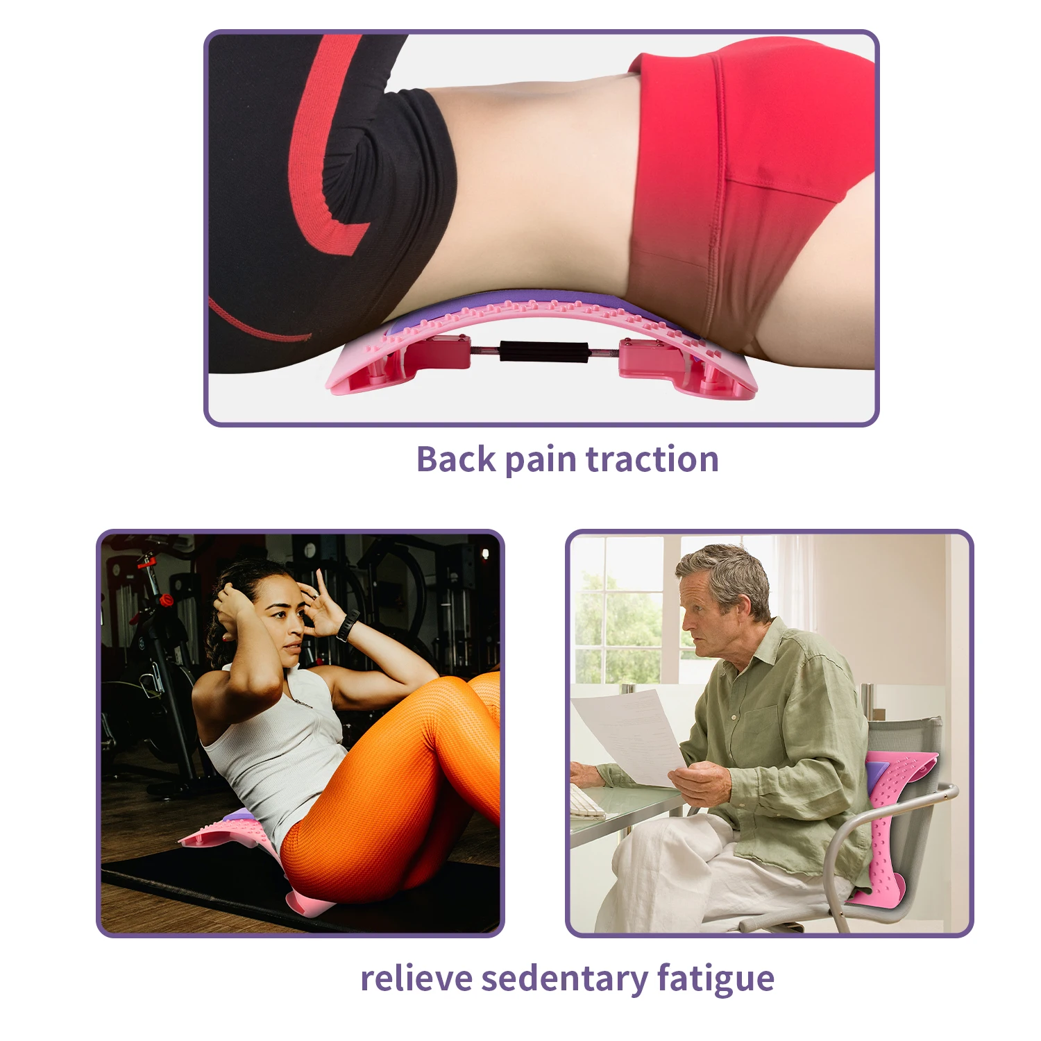 Multi-Level Back Cracker Lumbar Support Acupuncture Magnetic Lower Lumbar Massager Device