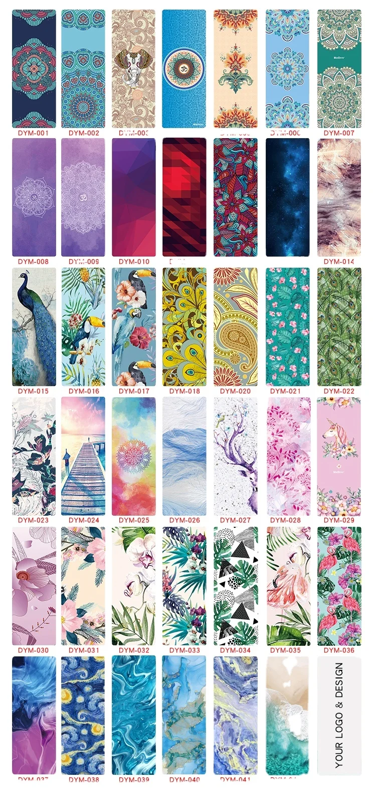 2024 NEW MSR MS209 Factory Custom logo printed travel yoga mat foldable natural rubber suede yoga mat