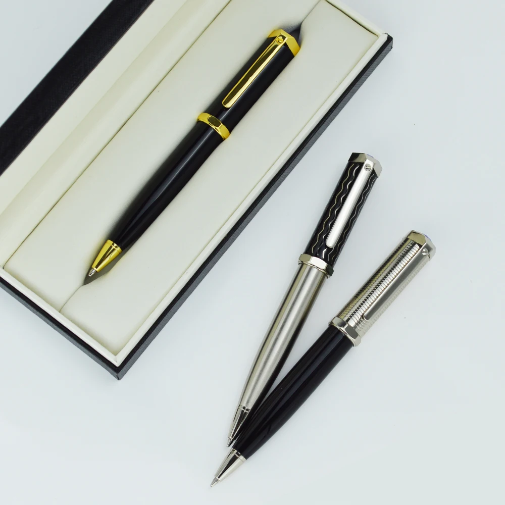 Black metal pen luxury business gift pen with custom Logo on top