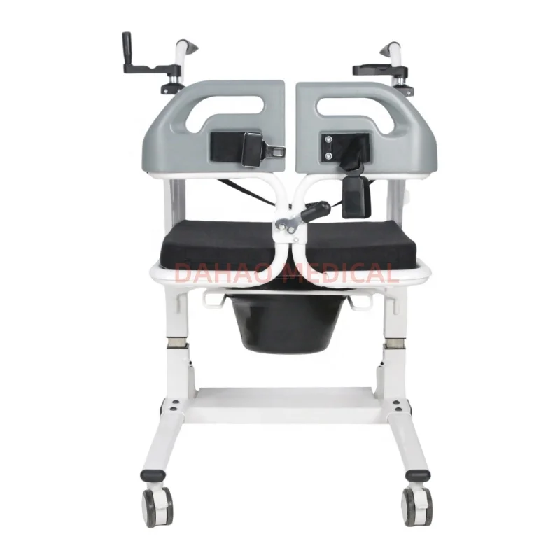 Disabled Care Manual Mechanical Lift Shift Machine Old Man Patient Lifter Nursing Transfer Chair with Wheels
