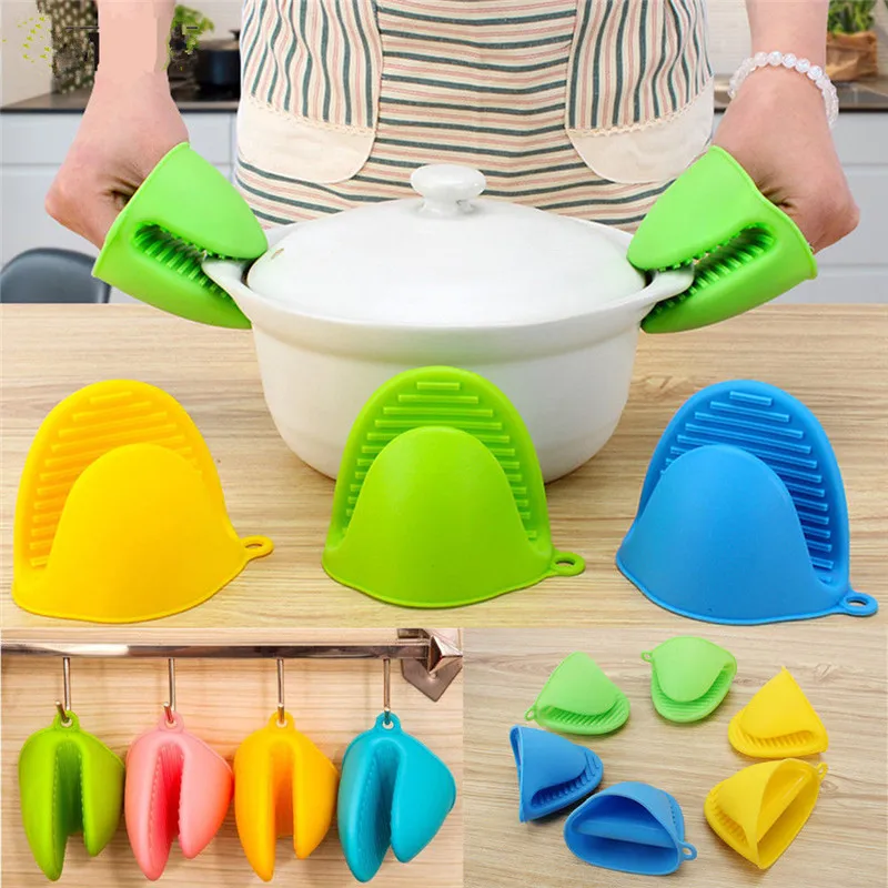 2022 Silicone Kitchen Organizer Insulated Heat Pot Clips Microwave Oven  Hot Plate Clip 1 PCS Anti-scald Thicken