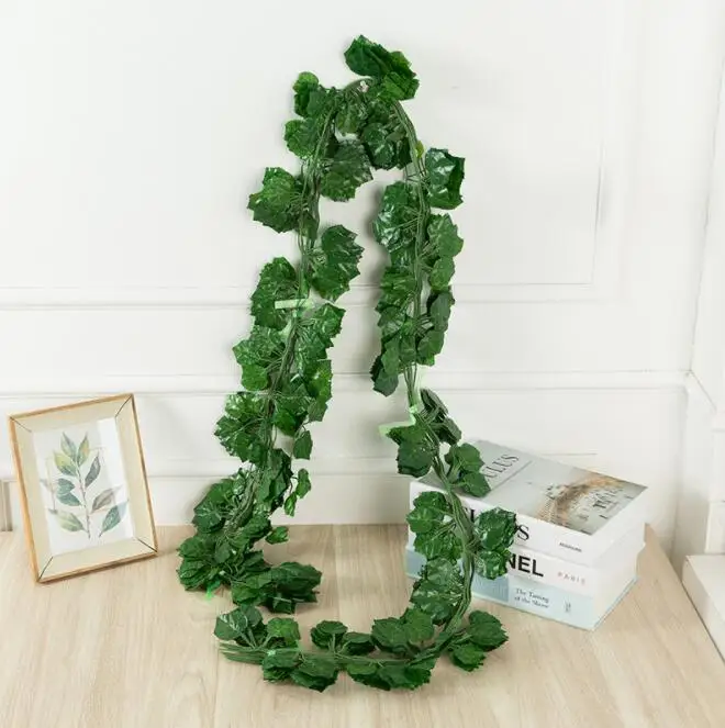 Home Decorative flowers garlands and plants Grape Vine  Sweetpotato leaf  Ivy rattan  plastic maple Leaves